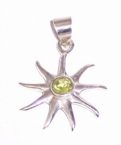 Pandantiv -Soare- din argint cu olivina - deosebit