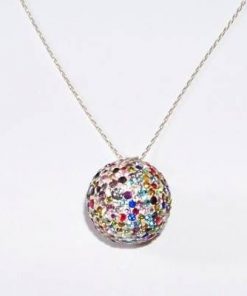 Sfera din argint cu cristale Swarovski multicolorate